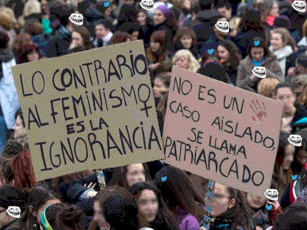 manifestación feminista con carteles