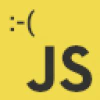 JavaScript con una cara triste representando rechazo